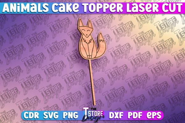 Fox Cake Topper Laser Cut SVG Design | Laser Cut Design Online Sale