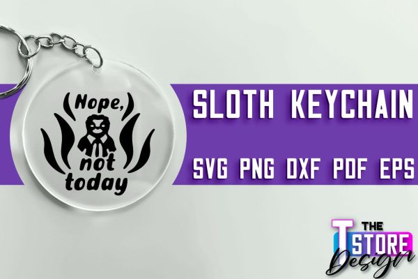 Sloth Keychain SVG Design | Lazy Design SVG | SVG File Online now