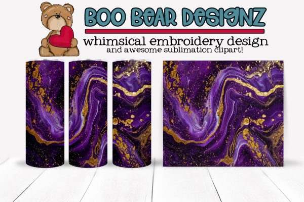 Purple and Gold Sublimation tumbler design Online