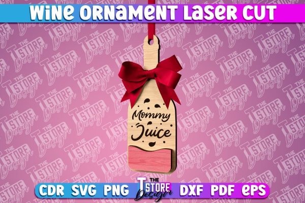 Wine Ornament Laser Cut | Laser Cut SVG | CNC File Online now