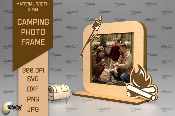 Camping Photo Frame SVG. Photo Frame Laser Cut For Discount