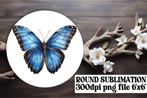 Colorful Butterfly Circle Sublimation for Keychains and Car Cup Holders Supply