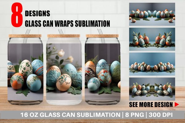 Glass Can Wrap 3D Easter Eggs For Sale