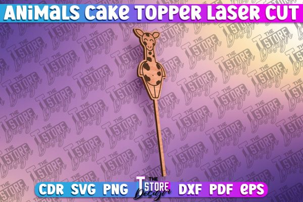 Giraffe Cake Topper Laser Cut SVG Design | Laser Cut Design Online Hot Sale