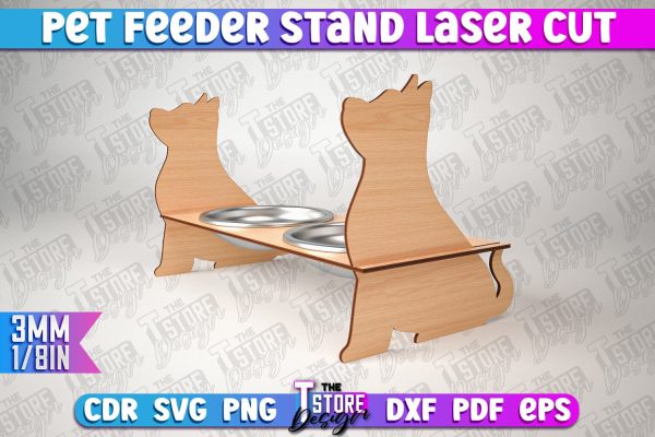Pet Feeder Stand Laser Cut | Pet Design | CNC File on Sale
