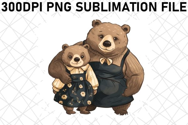 Mama Bear Kiss: Mother s Day Sublimation PNG Hot on Sale