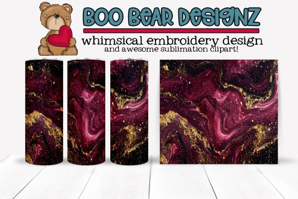 Maroon and Gold Sublimation Tumbler wrap Discount