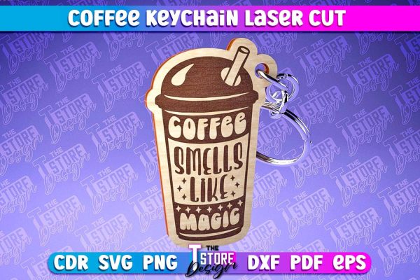Coffee Keychain Laser Cut | Funny Quotes | CNC File Cheap