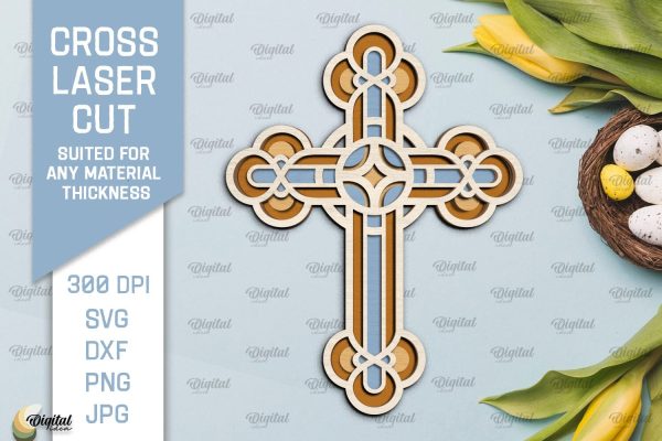 Cross Laser Cut. Multilayer Cross SVG Supply