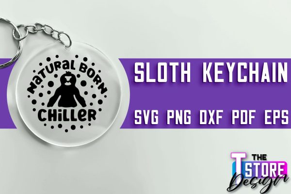 Sloth Keychain SVG Design | Lazy Design SVG | SVG File Hot on Sale