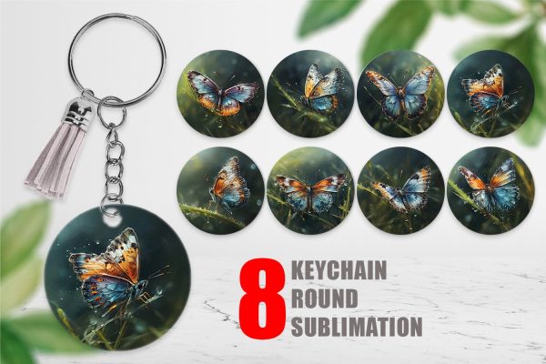 Keychain Butterfly Illustration Discount