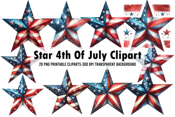Star 4th Of July Clipart Online Hot Sale