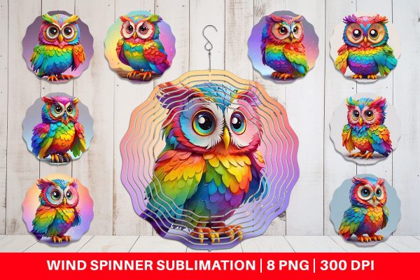 Wind Spinner Owl Colorful Supply