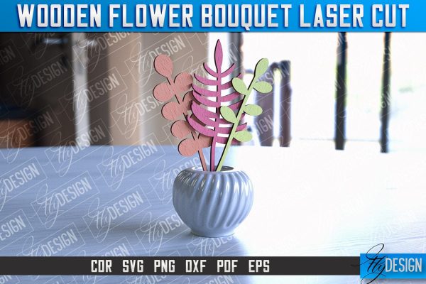Wooden Bouquet Design | Flower Bouquet Laser Cut Design | Mother’s Day Gift For Sale
