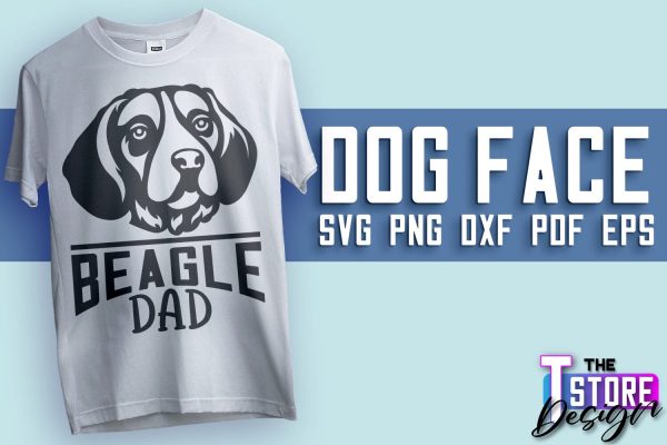 Dog Face SVG Design | Beagle Dad | SVG File | Print Design on Sale