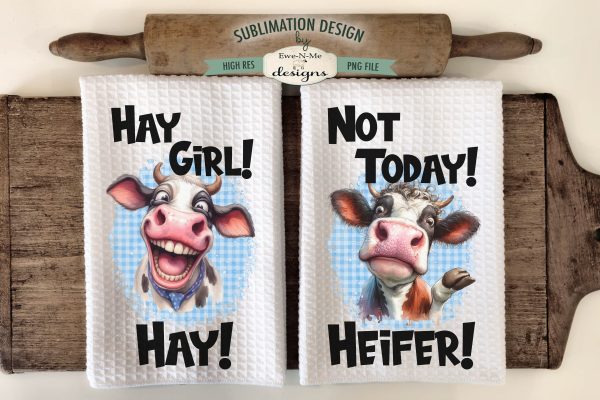 Funny and Sarcastic Cows Sublimation Kitchen Dish Towel Designs on Sale