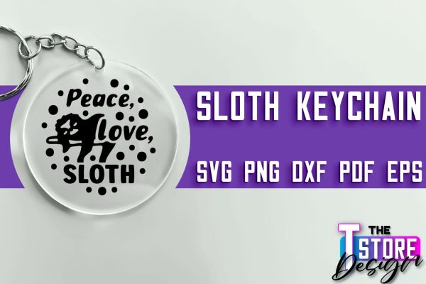 Sloth Keychain SVG Design | Lazy Design SVG | SVG File Online now