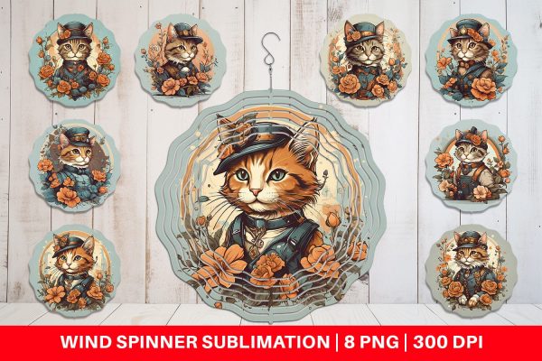 Wind Spinner Steampunk Cat For Cheap