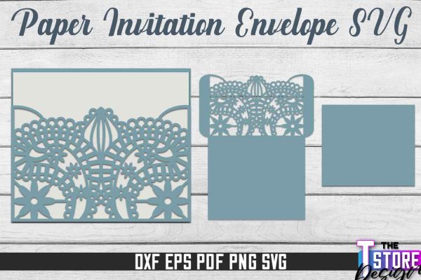 Paper Invitation Envelope | Paper Cut Design | SVG File Sale