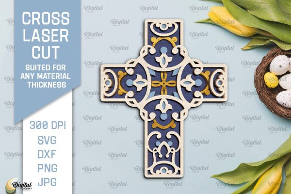 Cross Laser Cut. Multilayer Cross SVG. Fashion