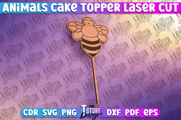 Bee Cake Topper Laser Cut SVG Design | Laser Cut Design For Sale