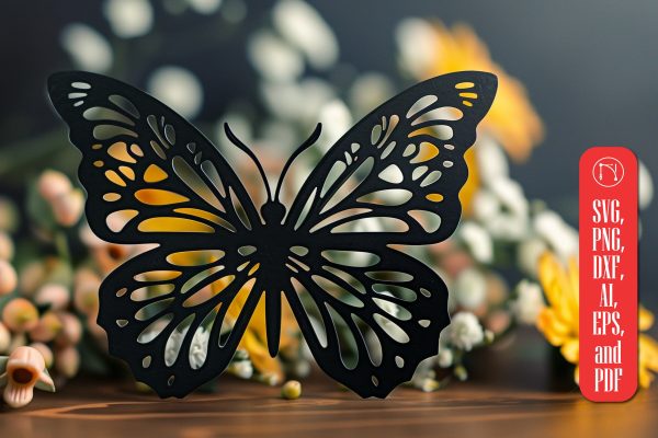 Butterfly Papercut Card Template SVG Online now