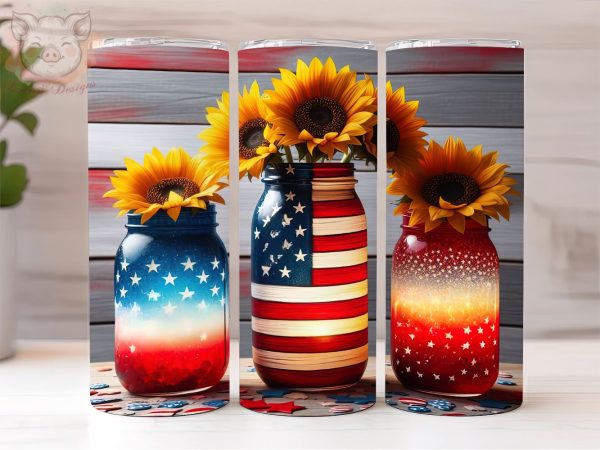 American Jar 20oz Tumbler Png, Straight & Tapered Tumbler Png, USA Flag Jar Tumbler Png, Digital Download PNG Online now