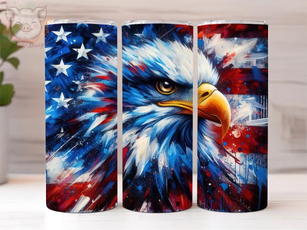 American Eagle Flying Flag July 4th 20oz Tumbler Png, Straight & Tapered Tumbler Png, American Tumbler Png, Digital Download PNG Discount