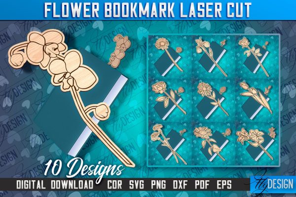 Flower Bookmark Laser Cut | Bookmark Laser Cut Design | CNC Files Online Hot Sale