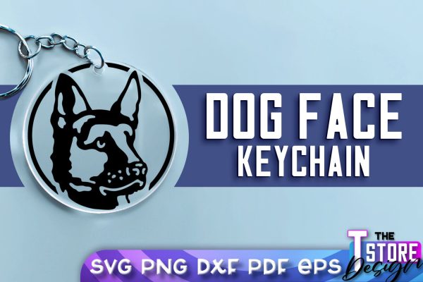 Dog Face Keychain SVG Design | Dog Mom SVG | SVG File | Print Design Cheap