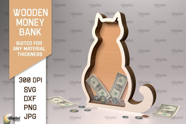 Wooden Money Bank SVG. Piggy Bank Laser Cut For Cheap