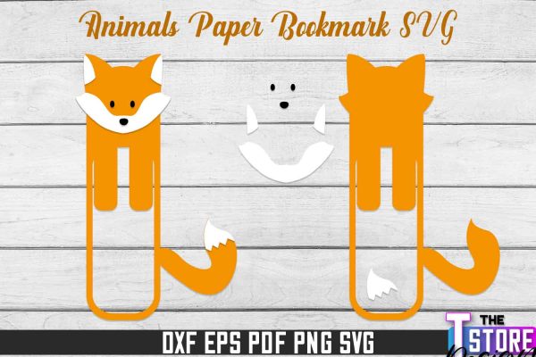 Paper Fox Bookmarks SVG | Bookmark SVG Design | Book Lover Fashion