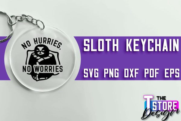 Sloth Keychain SVG Design | Lazy Design SVG | SVG File Discount