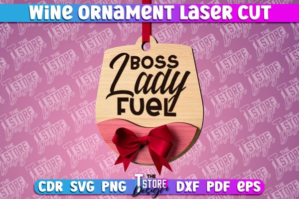 Wine Ornament Laser Cut | Laser Cut SVG | CNC File For Discount