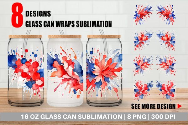 Glass Can Wrap Patriotic Splash For Cheap