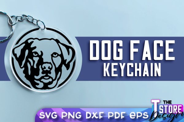 Dog Face Keychain SVG Design | Dog Mom SVG | SVG File | Print Design For Sale