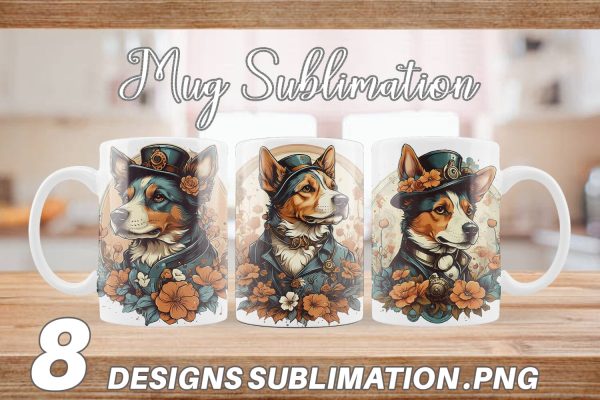 Mug Wrap Steampunk Dog For Sale