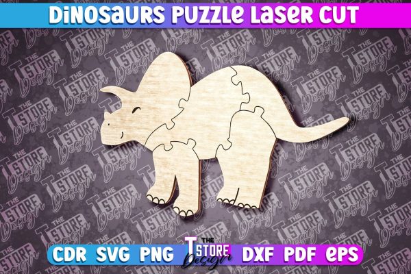 Dinosaurs Puzzle Laser Cut | Puzzle Game Laser Cut Design | CNC Files Online Hot Sale