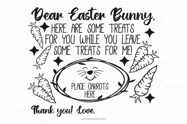 Easter bunny tray SVG | easter cookie tray Svg | dear easter bunny | carrot for bunny svg | bunny face svg | bunny Treat svg | easter plate For Discount