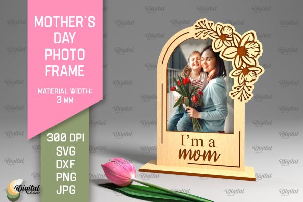 Mother`s Day Photo Frame SVG. Photo Frame Laser Cut Hot on Sale