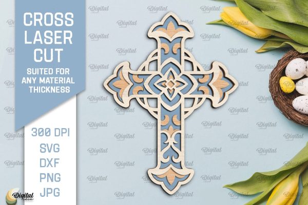 Cross Laser Cut. Multilayer Cross SVG. Cheap