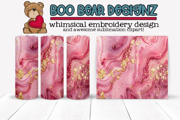 Pink and Gold Sublimation tumbler wrap on Sale