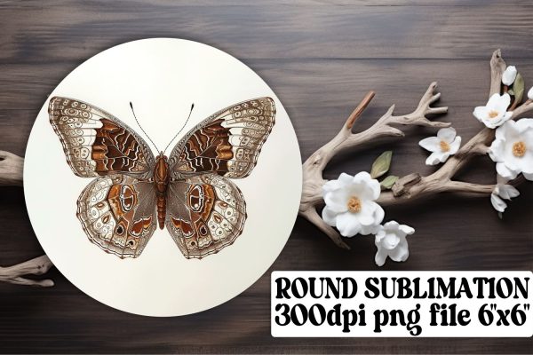 Stylish Butterfly Round Sublimation for Keyrings and Car Accessories Hot on Sale