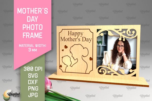Mother`s Day Photo Frame SVG. Photo Frame Laser Cut Online