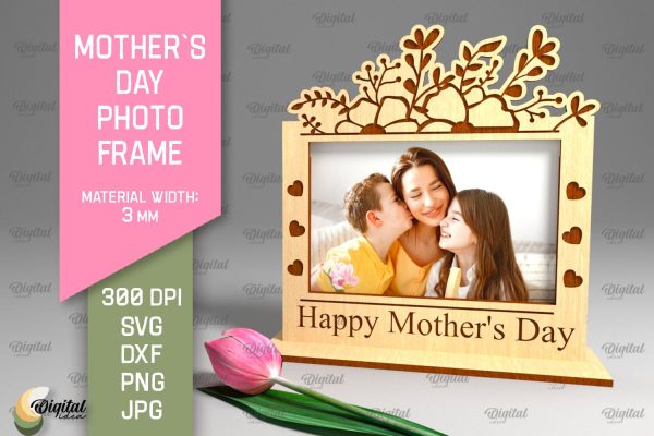 Mother`s Day Photo Frame SVG. Photo Frame Laser Cut Supply