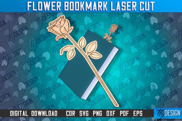Flower Bookmark Laser Cut | Bookmark Laser Cut Design | CNC Files Sale