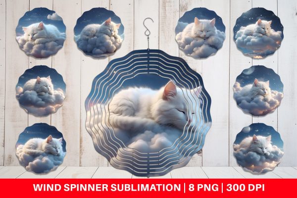 Wind Spinner Cute Cat Sleeping Hot on Sale