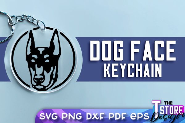 Dog Face Keychain SVG Design | Dog Mom SVG | SVG File | Print Design Discount