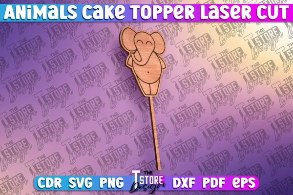 Elephant Cake Topper Laser Cut SVG Design | Laser Cut Design Online Hot Sale