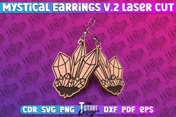 Mystical Earrings Laser Cut | Accessories Laser Cut Design | CNC Files v.2 Sale